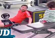 Messi entrenó en cuarentena con la compañía de su travieso hijo Ciro