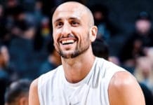La reacción de Manu Ginóbili al ver su estatua con un barbijo