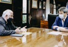 El Gobernador Uñac recibió al arzobispo de San Juan, Monseñor Jorge Lozano