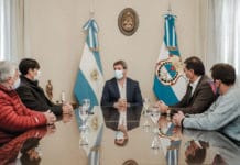El Gobernador Uñac se reunió con la Federación de Uniones Vecinales de Agua Potable