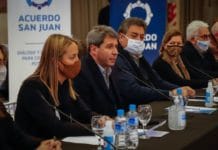 Acuerdo San Juan: el Gobernador Uñac visitó la mesa de trabajo del sector sindical