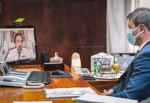 Previo al reinicio gradual de las clases, el Gobernador Uñac dialogó con el Ministro Trotta