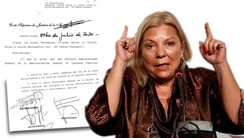 La Corte falló a favor de Elisa Carrió en un juicio que le inició Ricardo Echegaray