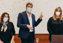 El Gobernador Uñac se trasladó hasta Salud para monitorear el plan de lucha contra el Covid-19