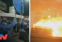 Protesta por el chofer asesinado en Buenos Aires: balas de goma y patrulleros incendiados