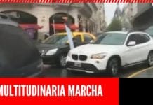 Una caravana copó el centro porteño en apoyo al Presidente Fernández