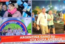 No hay crisis: el exgobernador Uñac disfrutó de la final de la Copa América en Estados Unidos