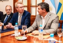 El Gobernador Orrego recibió al embajador de Suecia en Argentina