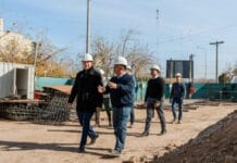 Orrego recorrió la obra del nuevo Instituto Odontológico de San Juan
