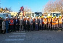 Orrego entregó 10 movilidades y máquinas que permitirán mejorar el servicio de Obras Sanitarias en San Juan