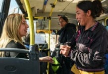 La Ministra Palma acompañó el primer recorrido de la nueva línea 248-E de Pocito