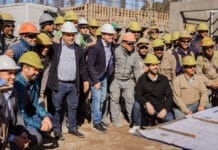 El Gobernador Orrego recorrió la obra del nuevo edificio de la EPET Nº 4
