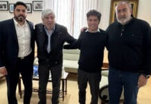Héctor Daer y Hugo Moyano se mostraron con Kicillof