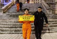 Ambientalistas de Greenpeace protestaron frente al Congreso
