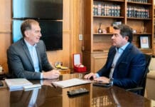 Santilli recibió al Gobernador Orrego en Casa Rosada