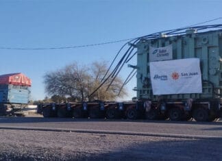 Trasladaron el nuevo transformador que permitirá duplicar la energía de alta tensión en San Juan