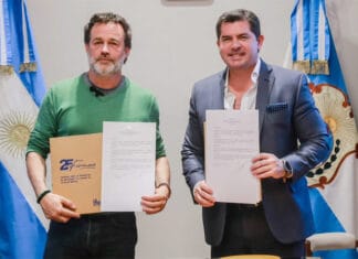 Orrego firmó un compromiso con la ONG de Gastón Pauls para luchar contra consumos problemáticos en San Juan